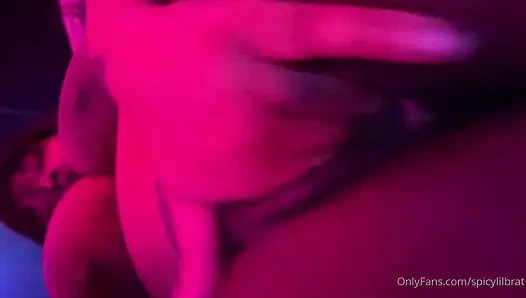 Horny Ebony Busty Slot Stuffs Her Pussy with Huge Dildo
