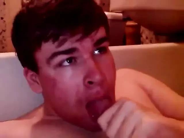 Artem sucks himself, jerks off with feet, licks feet, anal, self-sucking, autofellatio