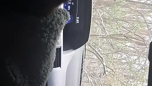 Petite Ebony Teen Blowjob in Car