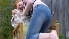 Chloe B masturbates and falls from chair