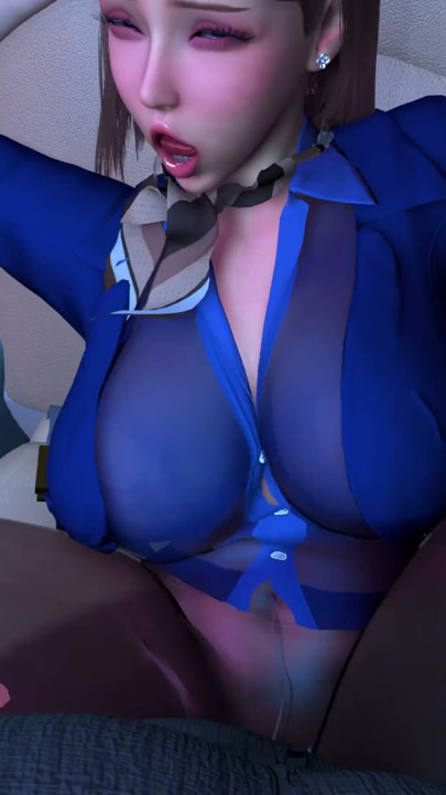 Fucking and cum inside a flight attendant with a perfect body - 3D Animation 4K | Clip 3