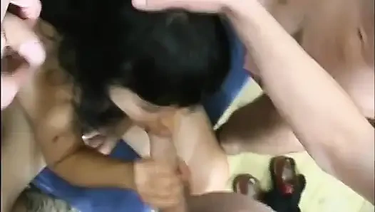 Double penetrated orgy party