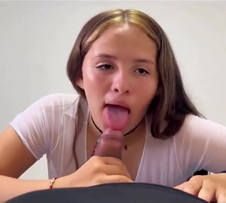 Beautiful Busty Student Gives Her Stepfather a Russian Blowjob
