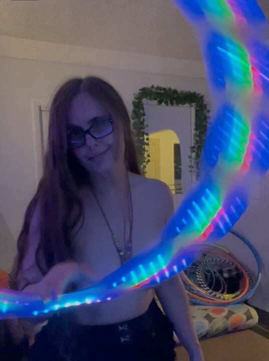 PLAYTIME with EMMA! TOPLESS LED hula hoop DANCING! CUM WATCH ME! 👀