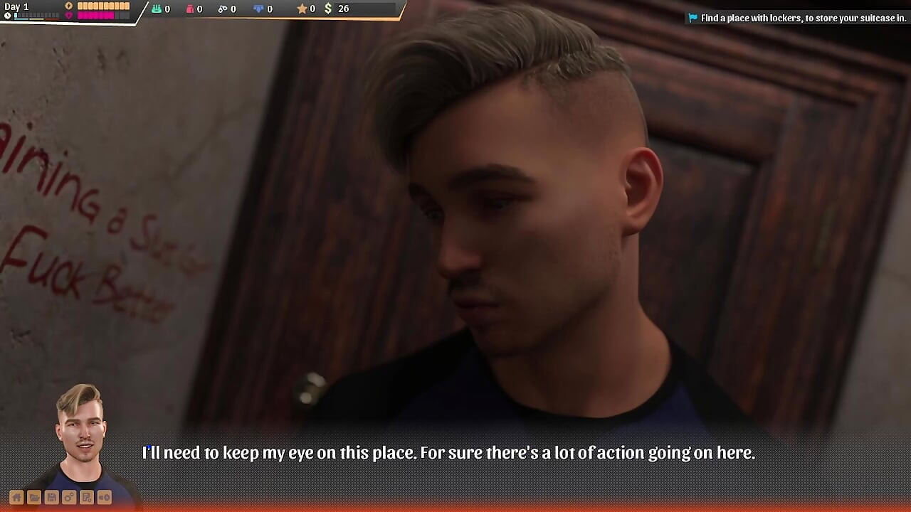 Hunk Empire 1 - ciekawa glory hole w męskiej łazience