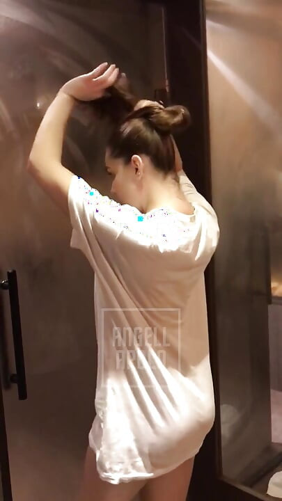 Big Ass Blonde Showing off Under the Shower in My T-shirt