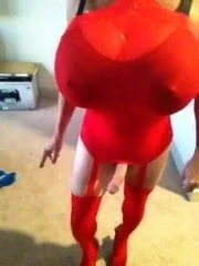 Big tits smoking crossdresser