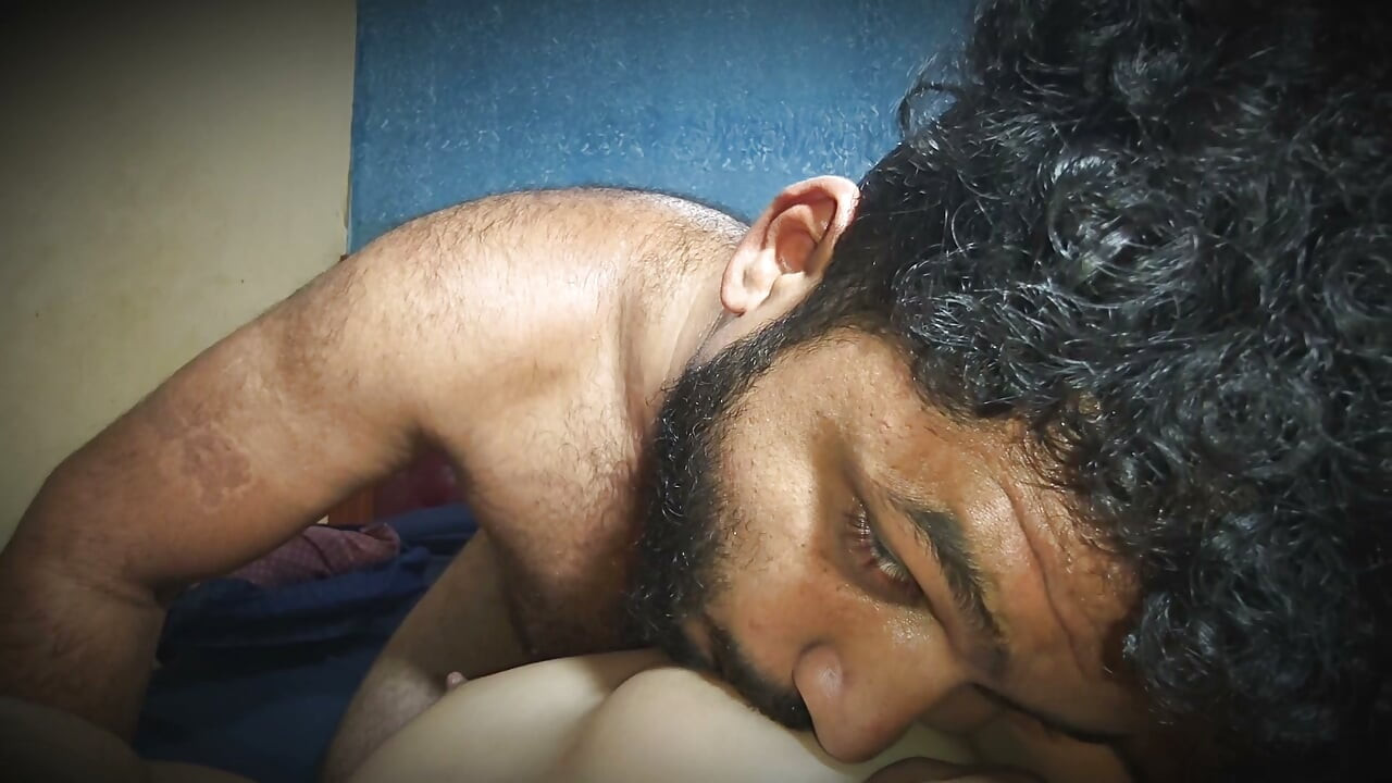 Licking sexual game play by Jackson with chocolate syrup over boobs