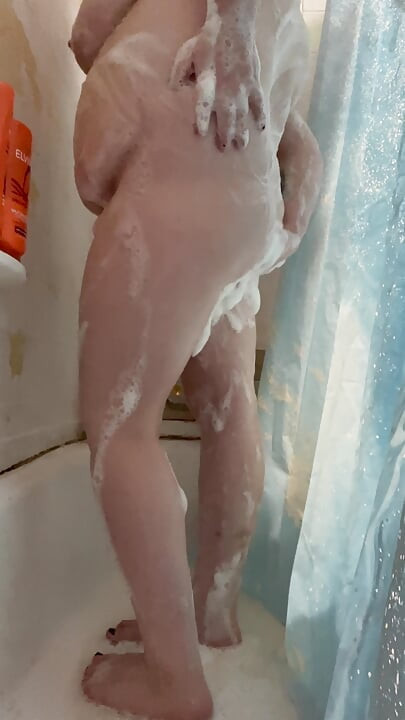 Enjoying a cool shower
