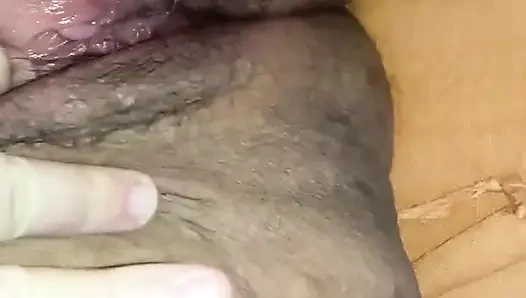 Bbwbootyful laying in bed naked rubbing my fat hairy pussy