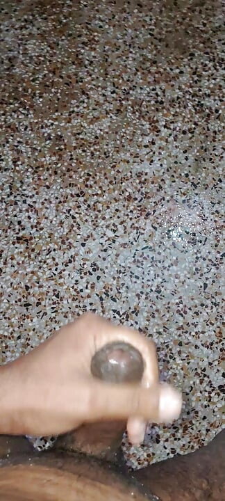 A Young Hindu Boy From India Is Fucking His Thick Cock Hard with His Hands While Taking a Bath