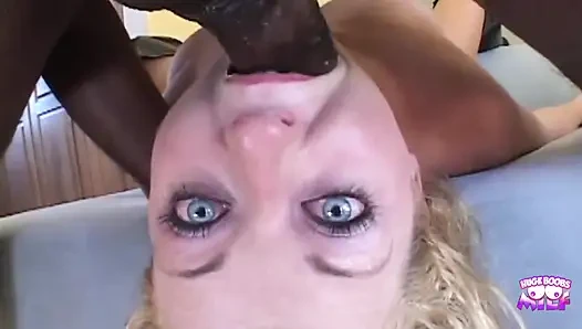 The Interracial Blowbang Gets Steamy Once the Busty Blonde Starts Yearning for Some Doggy Style