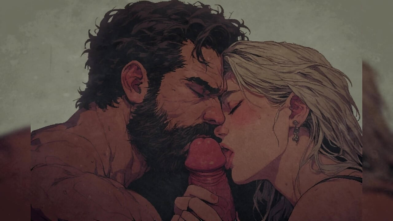 Bisexuell fantasi: suger en man med fru tittar på (ljudhistoria)