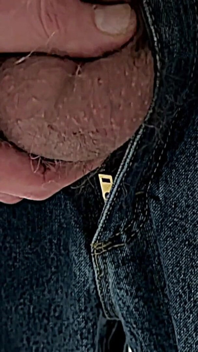 Captivating moment from "Semi Hard Cock Hanging out of Jeans"