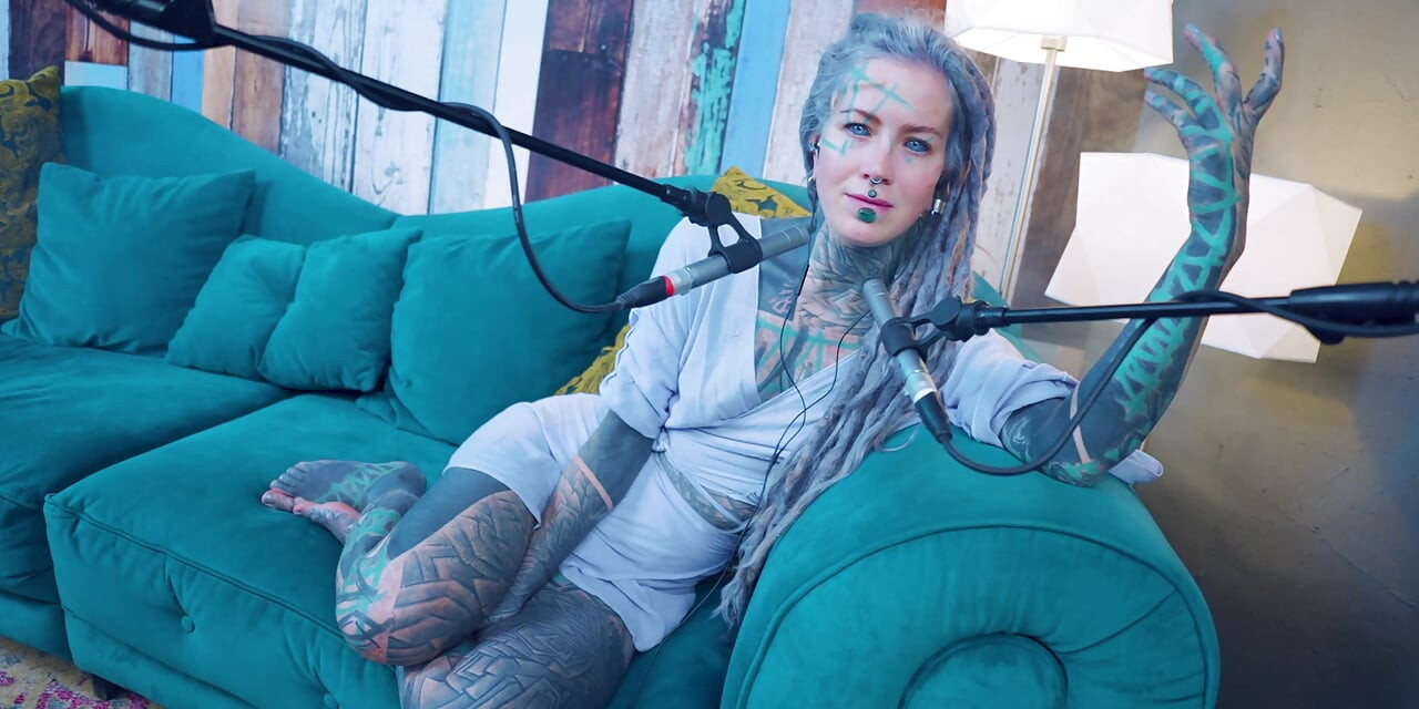 I talk about P - Passion - ASMR podcast SFW talking goth skinny girl dreadlocks tattoo model inked girl