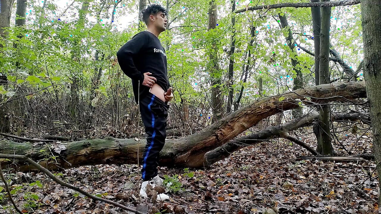 Intense Masturbation - 2 Cumshots, Second Cumshot Bigger Than First - Rainy Day Cum in Forest