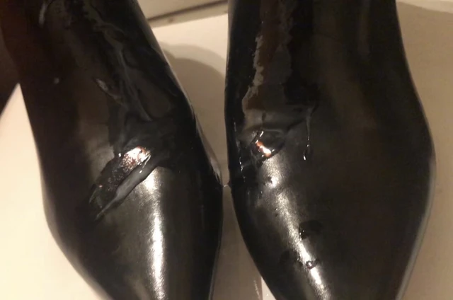 Cum on Leather Boots