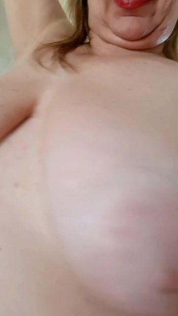 Granny With Huge Natural Boobs and Shaved Pussy
