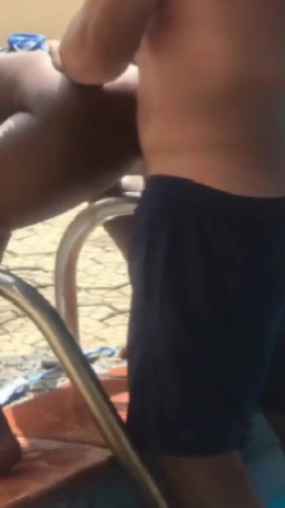Captivating moment from "Black milf gets her pussy eaten and fucked at the pool by old man"