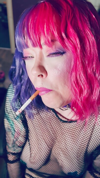 A Pretty In Pink Princess, Tina Snua, Chain Smokes 2 Cigarettes With Match Light Ups - Smoking Smoker
