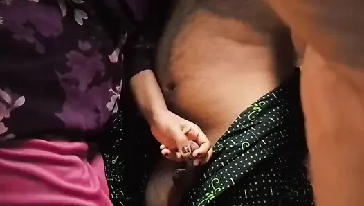 Indian village girl licks her husband's penis