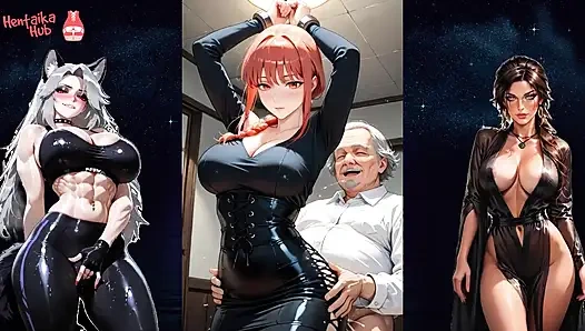 Hentai-zusammenstellung 2d mit schmutziger schlampe Makima