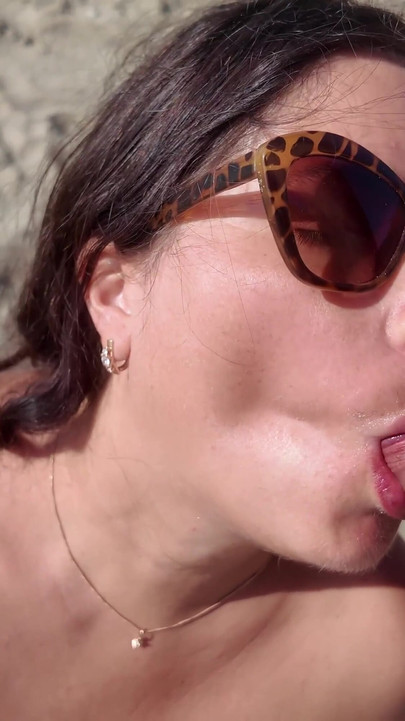 Captivating moment from "Curvy Stranger Nudist and Voyeur on the Beach. Funny Dildo! "Bye bye!""