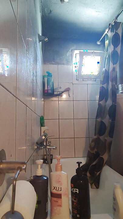 Having bath