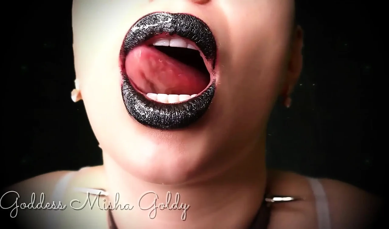 You're so fortunate that I let you worship and wank all over my glossy black lips!