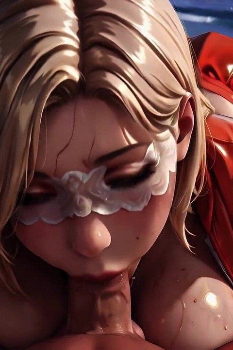 Fast Action - Blindfolded Beach Blonde - Deepthroat, Tongue and Facial Until the Sun Goes Down