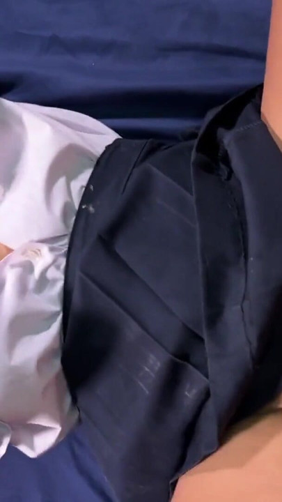 POV Thai Asian student 18+ uniform big boobs get hard fuck then cum on her white socks | Clip 1