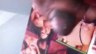 boyfriend wankin over a porn mag as i watch