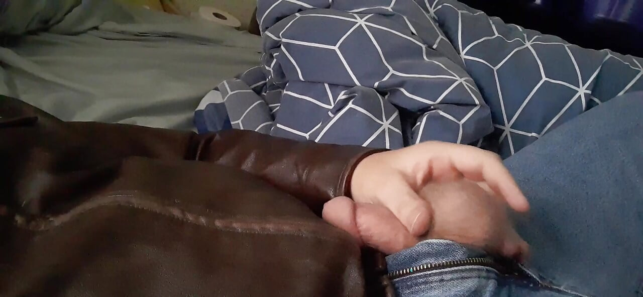 Gooning in leather and jeans