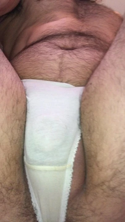 More white cotton panty pissing