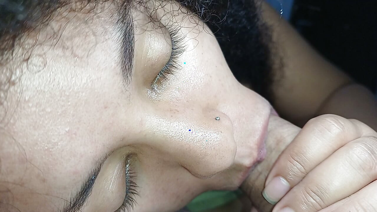 Surreal POV Close-up: Two massive loads slowly overflowing from her mouth-1.She swallows,2.Facial.