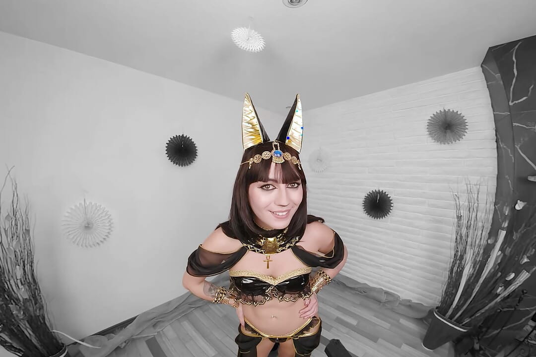PassthroughVR megan Fehler als göttin Anubis testen, ob sie die Ausdauer haben, um ihre lust zu ertragen