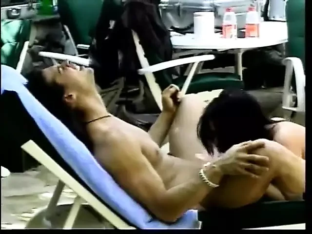 Horny babe bends over and gets fucked doggy style outdoors