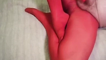 Cum on pantyhose leg
