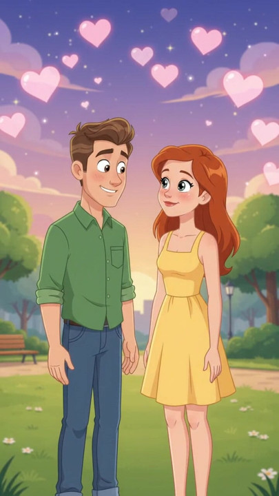 "A sweet 💕 cartoon moment of love"