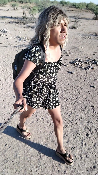 Cute Hot Ladyboy Walks In Public In Mini Dress And Sandals | Clip 2