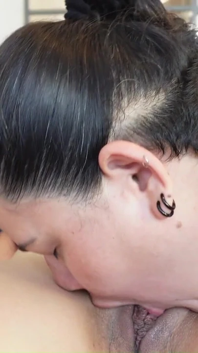 Iconic moment from "My neighbor moans with pleasure when I suck her big ass - shaved pussy"