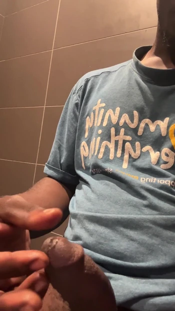 Epic moment from "At Work In The Bathroom Again Jerking Off To The Point Where I Pre Cum enough To Eat My Pre Cum"