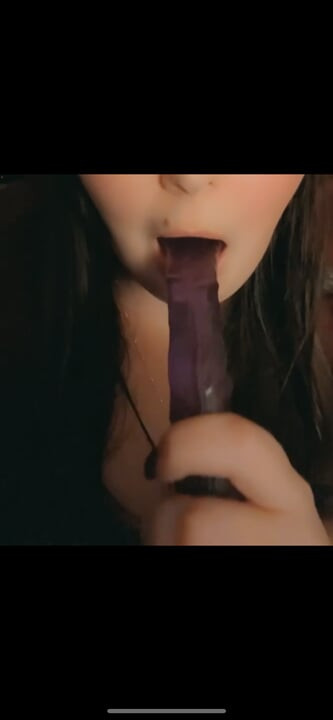 Sucking my dildo