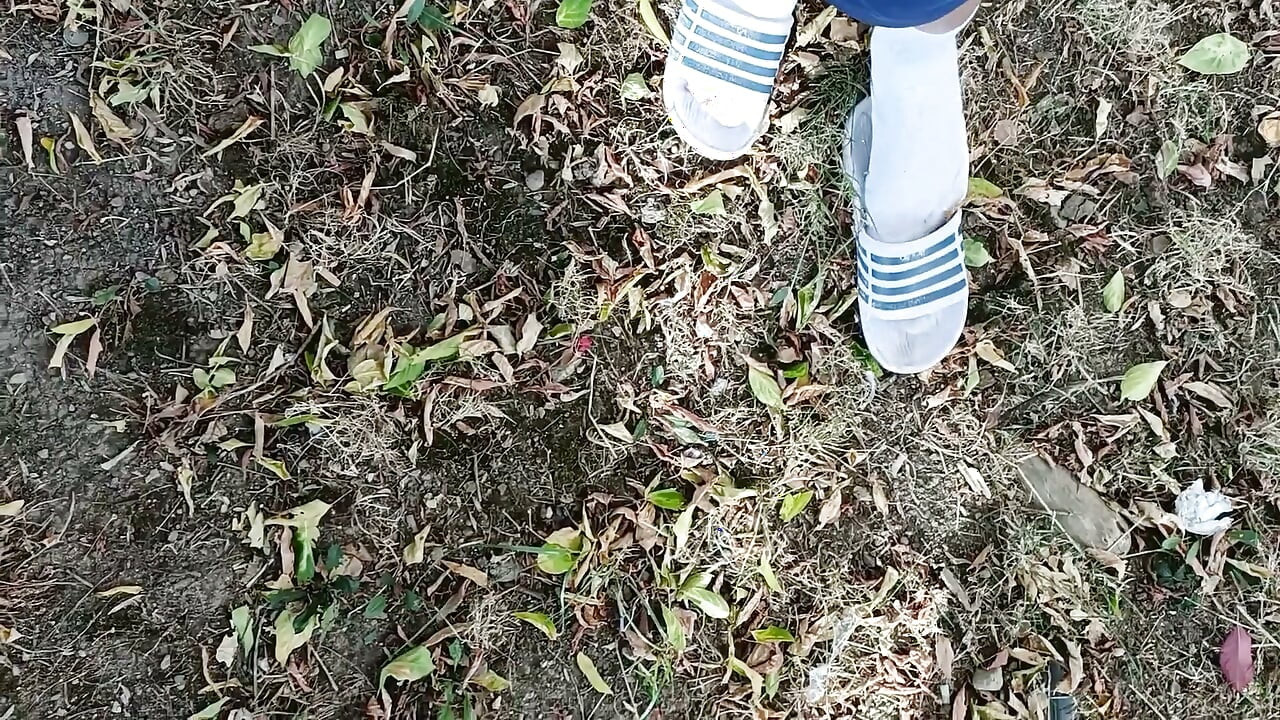 Making Socks Dirty in Slides - Used Socks and Slides and Uncut Soft Cock