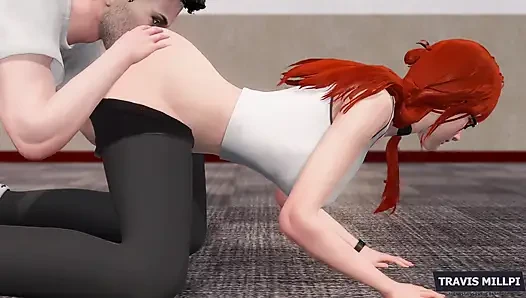 Cewek seksi lagi asik olahraga pakai celana yoga