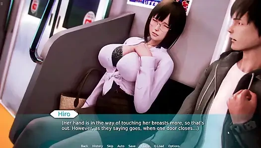 Hiro memijat payudara kantor tante seksi jepang di dalam kereta