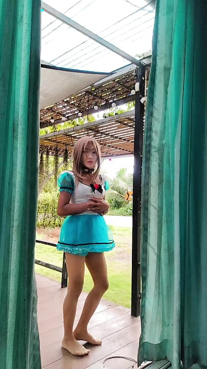Sissy secretly masturbates and cums.