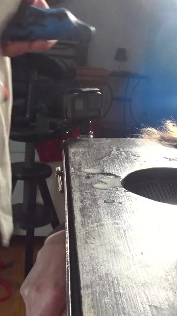 Emotional moment from "Facefucked in Pillory by cock and a Bad Dragon - Little Sunshine MILF"