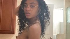 Freaky girl with glasses solo