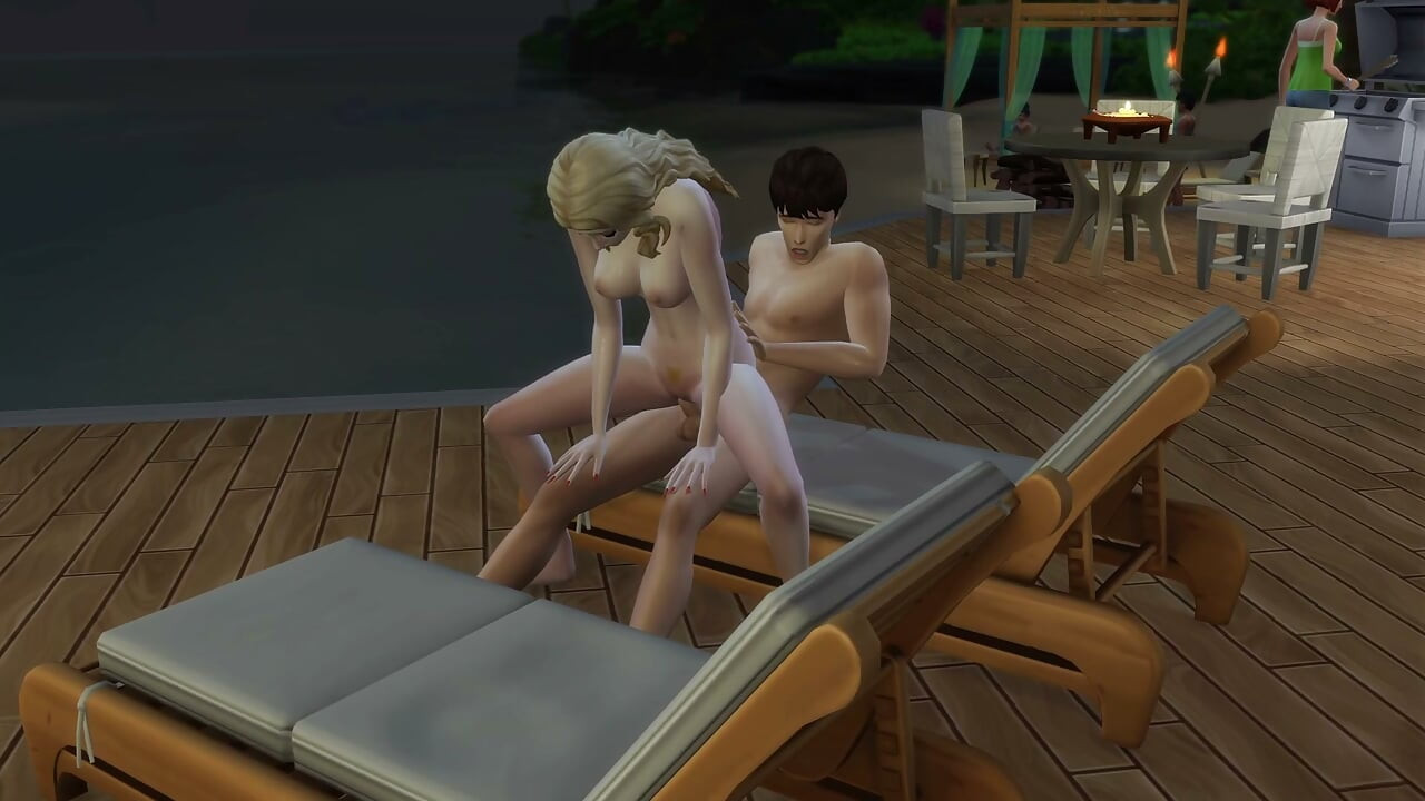 Couple gets excited on a day at the beach